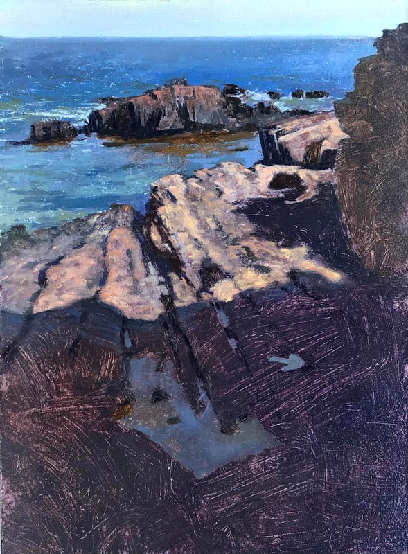 This is a Plein air oil painting I did of Bald Head Cliff in Cape Neddick, Maine.  I was on a painting trip with fellow artist Karen Blackwood, Peter Yesis and Frank Hyer.